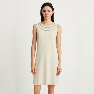 Talbots White Sleeveless Midi Dress. Size Medium.